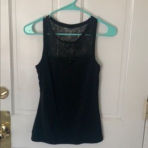 Black tank top from Express with lace neckline